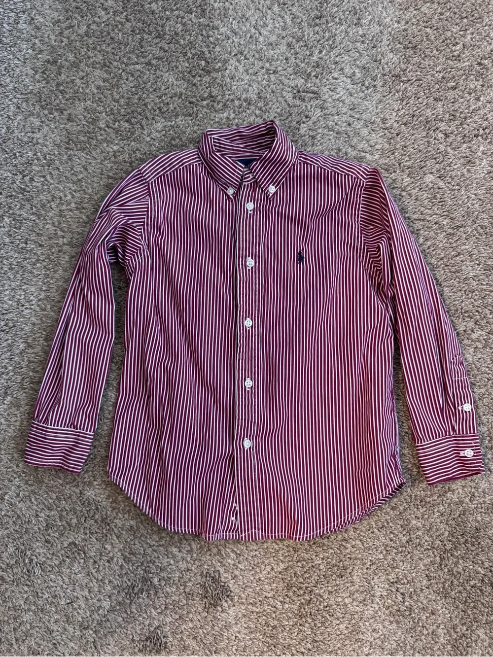 Ralph Lauren Maroon stripe button down